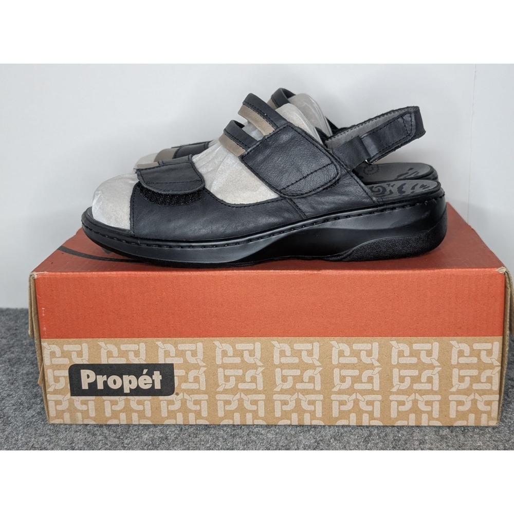 NEW Propét Women's Size 9 X (2E) Greta Comfort Walking Sandals WSO053L Black